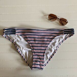Xhilaration Red, White, & Blue Striped Bikini Bottom Womens XL